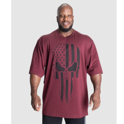 SKULL UNION IRON TEE MAROON 1