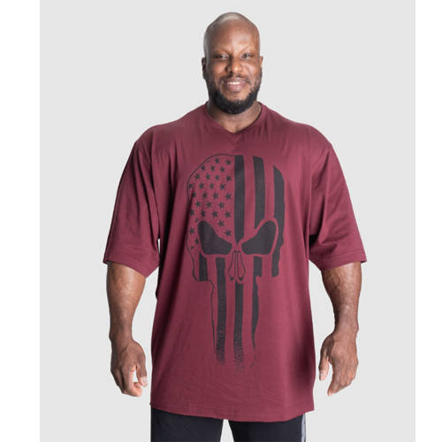 SKULL UNION IRON TEE MAROON 1