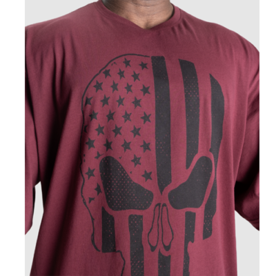 SKULL UNION IRON TEE MAROON 4