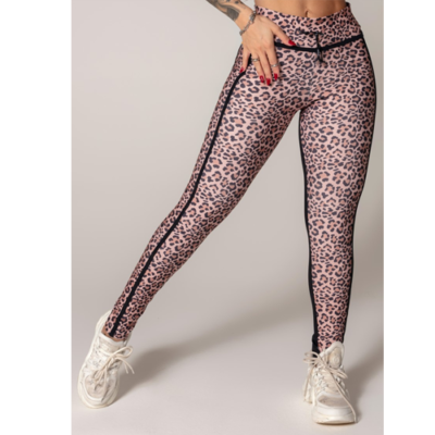 Ambition Legging Black Animal Print Onça Marrom 1