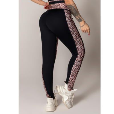 Ambition Legging Black Animal Print Onça Marrom 2