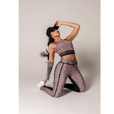 Ambition Legging Black Animal Print Onça Marrom 3
