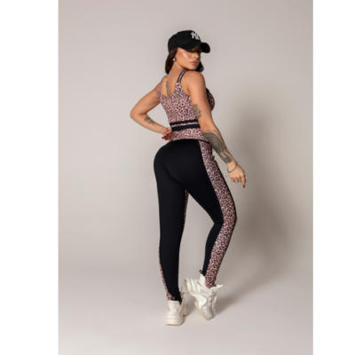 Ambition Legging Black Animal Print Onça Marrom 5