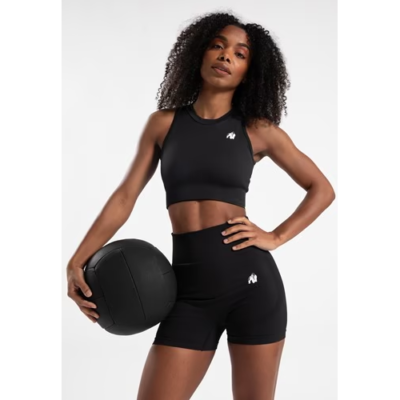 OLIVIA SEAMLESS CROP TOP BLACK 1