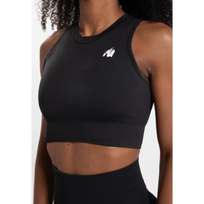OLIVIA SEAMLESS CROP TOP BLACK 4