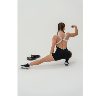 WORKOUT JUMPSUIT 5″ HAMMIES BLACK 3