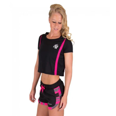 Columbia Crop Top - Black-Pink 1