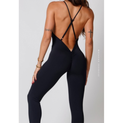 Jumpsuit Pov Gym Summer Black with Silk 3