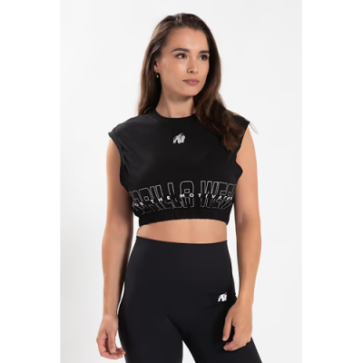 Albion Oversized Crop Top - Black 1