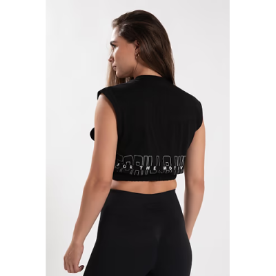 Albion Oversized Crop Top - Black 2