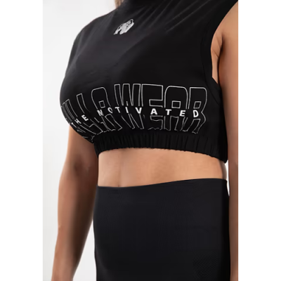 Albion Oversized Crop Top - Black 4