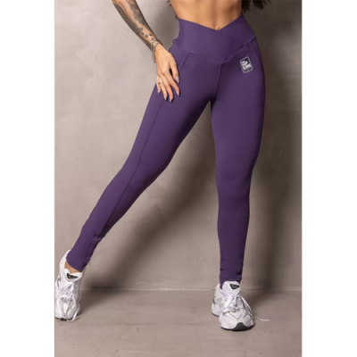 Elevate Grape Leggings with Rubberized Lining 1