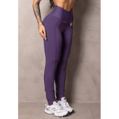 Elevate Grape Leggings with Rubberized Lining 2