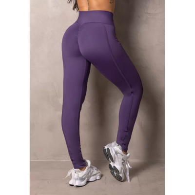 Elevate Grape Leggings with Rubberized Lining 3
