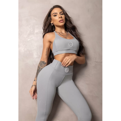 Elevate Grey Leggings with Rubber 1