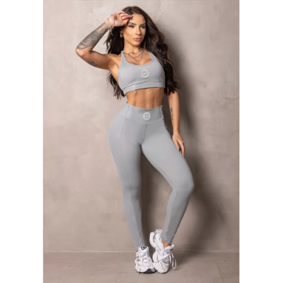 Elevate Grey Leggings with Rubber 4