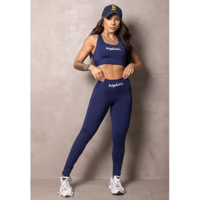 Elevate Navy Blue Leggings with Silk 6