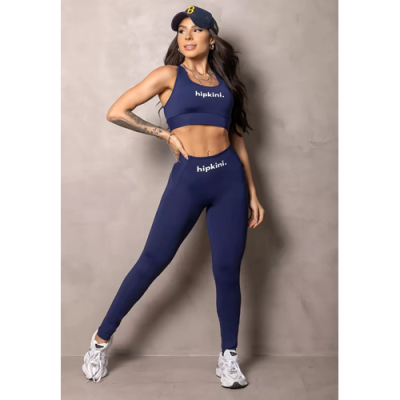 Elevate Navy Blue Leggings with Silk 7