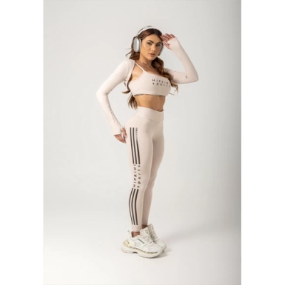 Era Cream Gym Legging with Silk on the side 6