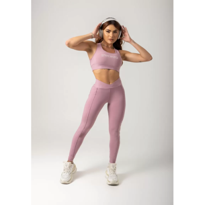 Gym Era Rose Gold Leggings with wrap waistband 4