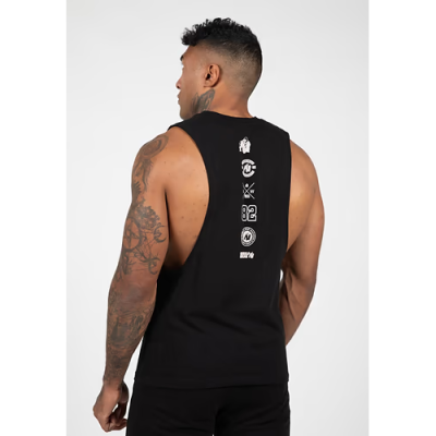 Lopez Drop Armhole Tank Top - Black 2