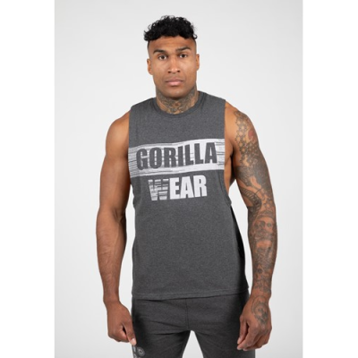 Lopez Drop Armhole Tank Top - Dark Gray Melange 1