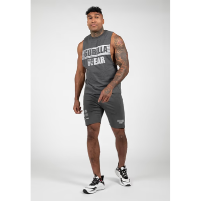 Lopez Drop Armhole Tank Top - Dark Gray Melange 3