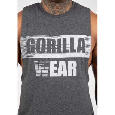 Lopez Drop Armhole Tank Top - Dark Gray Melange 4