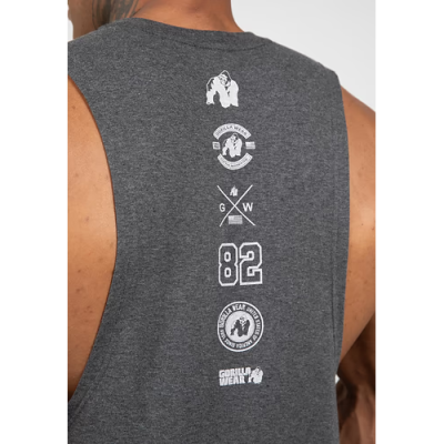 Lopez Drop Armhole Tank Top - Dark Gray Melange 6