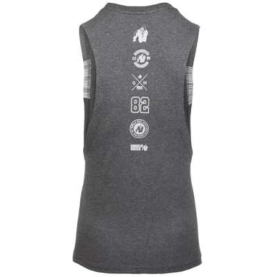 Lopez Drop Armhole Tank Top - Dark Gray Melange 8