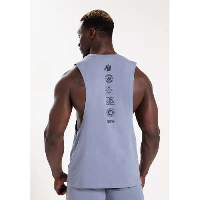 Lopez Drop Armhole Tank Top - Stonewash Blue 2