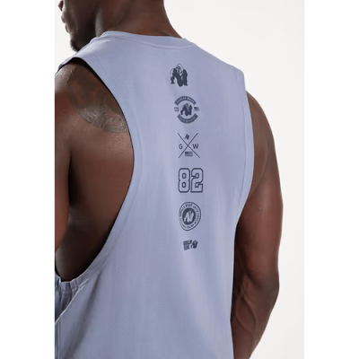 Lopez Drop Armhole Tank Top - Stonewash Blue 4