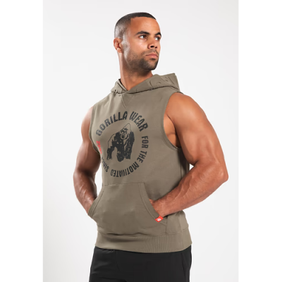 Marshall Sleeveless Hoodie - Army Green 1 Marshall Sleeveless Hoodie - Army Green 1