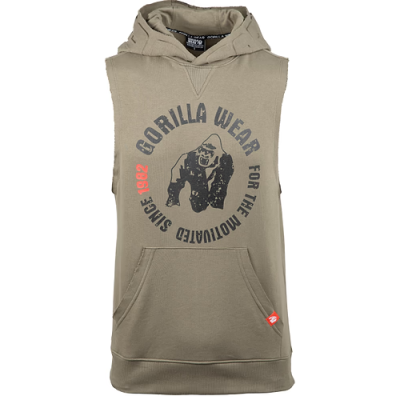 Marshall Sleeveless Hoodie - Army Green 6 Marshall Sleeveless Hoodie - Army Green 6