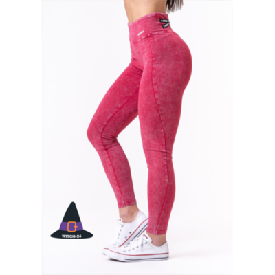 Washed High Waisted Leggings LEGACY RED 1