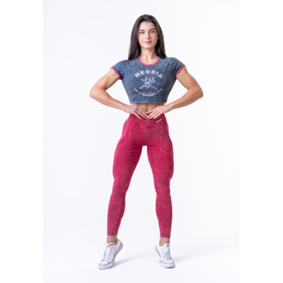 Washed High Waisted Leggings LEGACY RED 5
