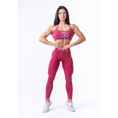 Washed Open Back Sports Bra LEGACY RED 3