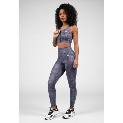 Camilla Zip-Front Sports Bra - Blue Denim 3