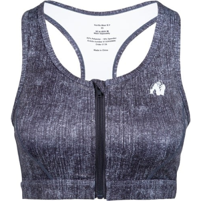 Camilla Zip-Front Sports Bra - Blue Denim 6