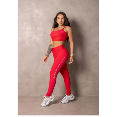 Stunning Magenta Leggings with Red Details 5