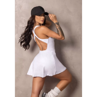 Stunning White Dress with Shorts 3