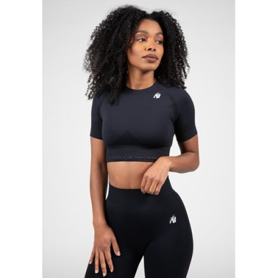 Whitney Seamless Crop Top - Black 1