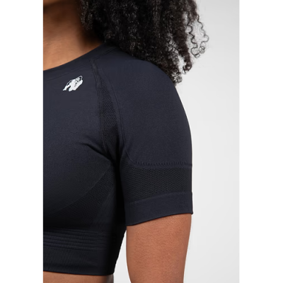 Whitney Seamless Crop Top - Black 4