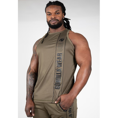 Branson Tank Top - Army Green Black 1