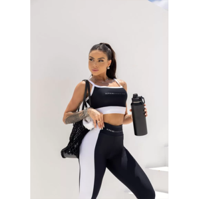 Summer Glow Black Leggings with Silk 2