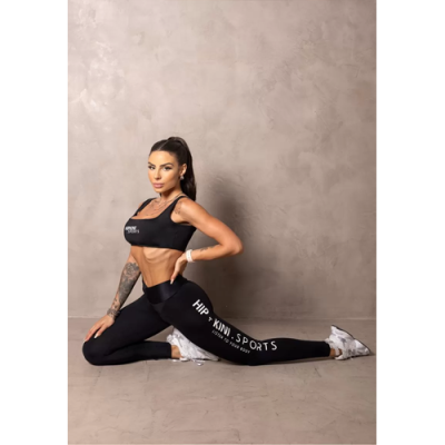 Summer Glow Black Leggings with Wrap Waistband 2