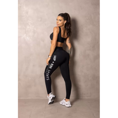 Summer Glow Black Leggings with Wrap Waistband 3