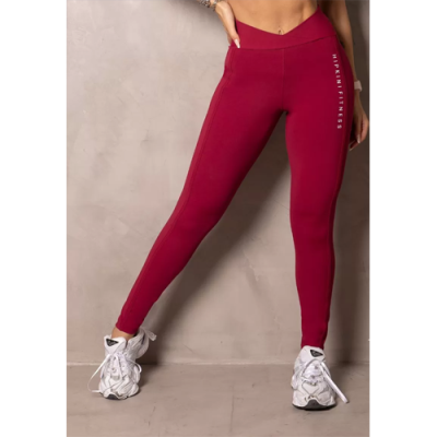 Summer Glow Merlot Wine Leggings with Draping 1