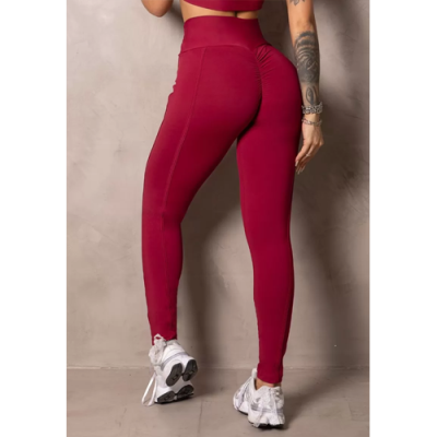 Summer Glow Merlot Wine Leggings with Draping 2