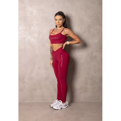 Summer Glow Merlot Wine Leggings with Draping 4